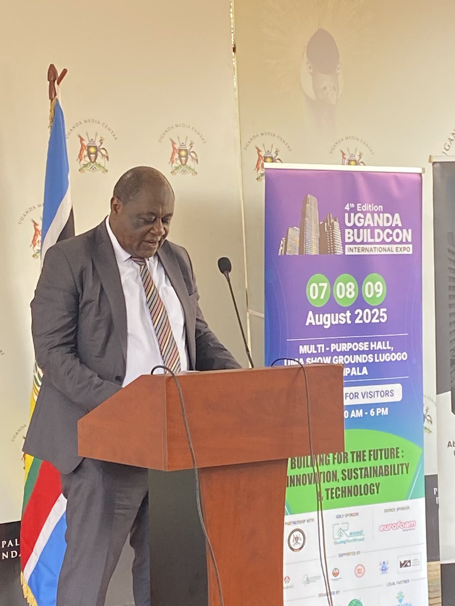 Ministry of Lands,Housing and Urban Development (@ministry_lands) on Twitter photo Hon. <a href="/drsam_mayaja/">DR. SAM MAYANJA</a>, on behalf of Hon. Princess Persis Namuganza, this morning announced the 4th Uganda Buildcon International Expo set for 7th–9th August 2025 at UMA Showgrounds, Lugogo, during the press briefing at <a href="/UgandaMediaCent/">Uganda Media Centre</a> #BuildconUG25
1/7 Hon. <a href="/drsam_mayaja/">DR. SAM MAYANJA</a>, on behalf of Hon. Princess Persis Namuganza, this morning announced the 4th Uganda Buildcon International Expo set for 7th–9th August 2025 at UMA Showgrounds, Lugogo, during the press briefing at <a href="/UgandaMediaCent/">Uganda Media Centre</a> #BuildconUG25
1/7
