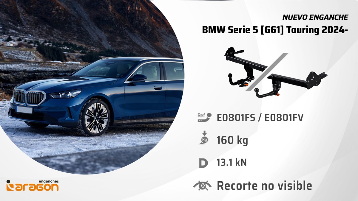 Nuevo enganche para BMW Serie 5 [G61] Touring 2024- 💥
✔️ Hasta 2.400 kg remolcables
✔️ Bola vertical u horizontal
✔️ Homologado R-55
✔️ ¡Garantía de 5 años!
Ideal para remolques, TowBox, portabicis y más.
En Enganches Aragón, calidad que engancha 😉
#BMW #EnganchesAragón