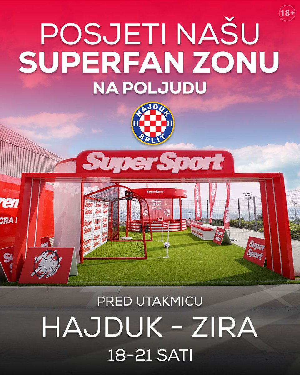 hajduk's tweet image. 🔴 #Hajduk × #SuperFan zona 🔵
📍 Poljud, nasuprot istočne tribine, kod Galeba
⏰ Od 18:00 do 21:00h

ℹ️ supersport.hr/blog/kategorij…

#hnkhajduk #supersport