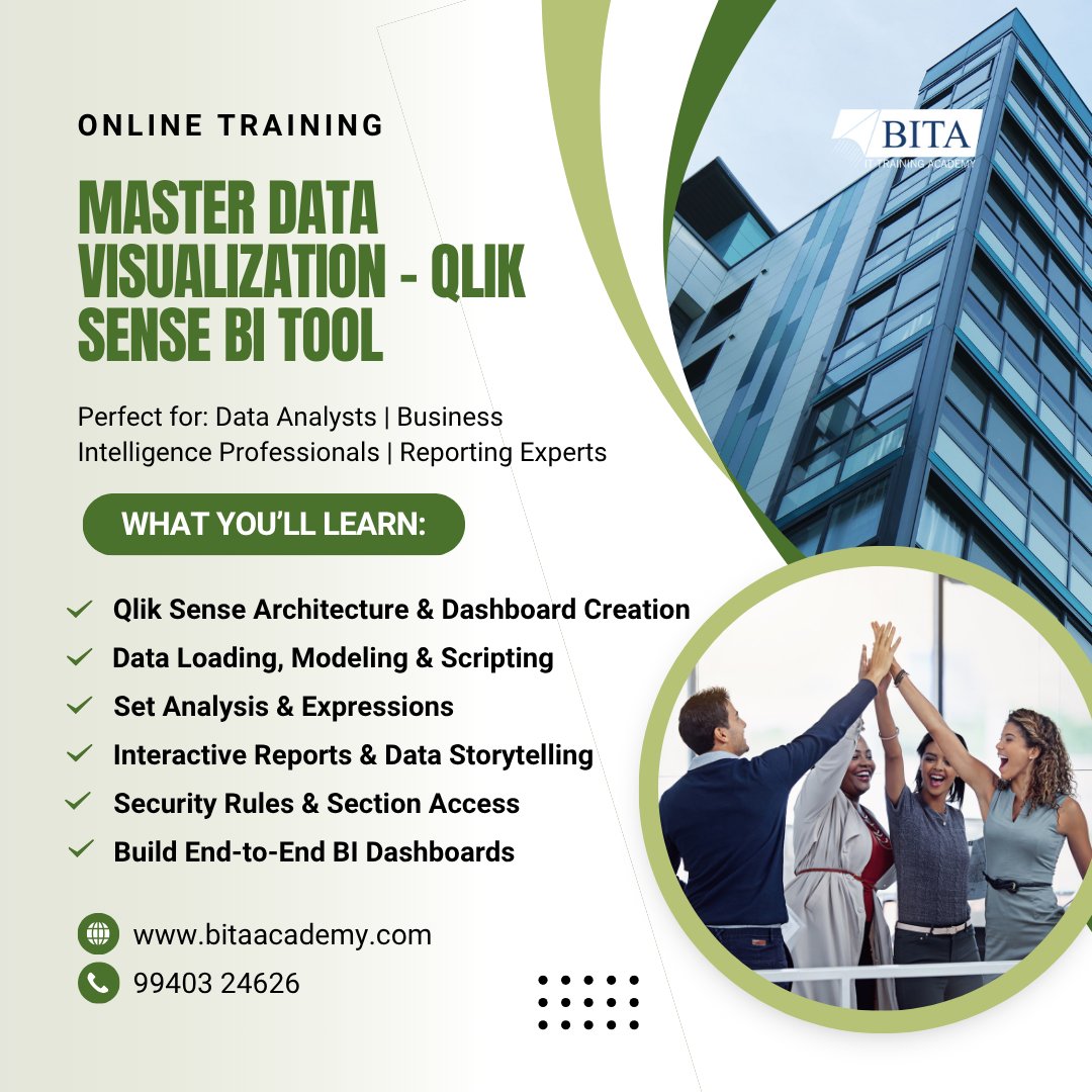 Bitaaacademy's tweet image. ☑ Create stunning dashboards and data visualizations with Qlik Sense. Learn data modeling, scripting, and storytelling. Ideal for BI professionals. 

📞9566004626

🌐 bitaacademy.com/course/qlik-se…

#QlikSense #QlikSenseTraining #BITAITTrainingAcademy