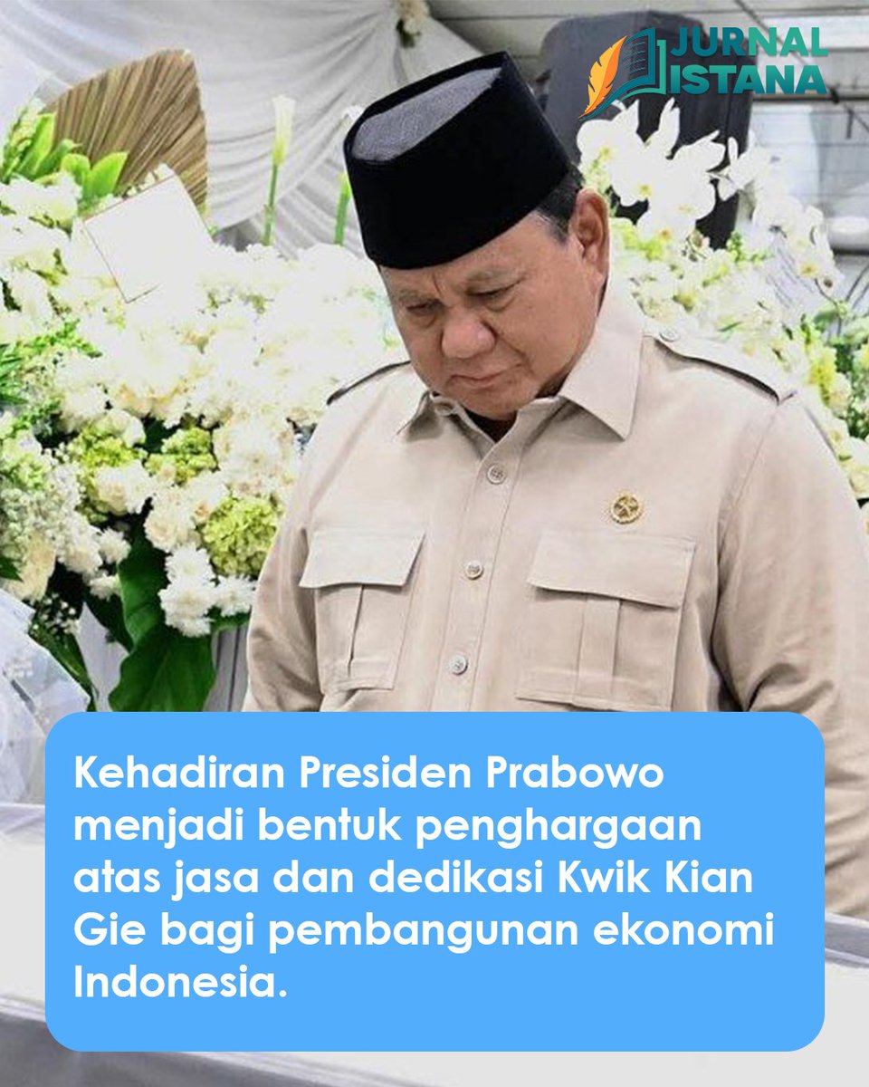 Presiden Prabowo mendatangi rumah duka almarhum Kwik Kian Gie untuk memberikan penghormatan terakhir kepada mantan menteri koordinator ekonomi, keuangan, dan industri tersebut.