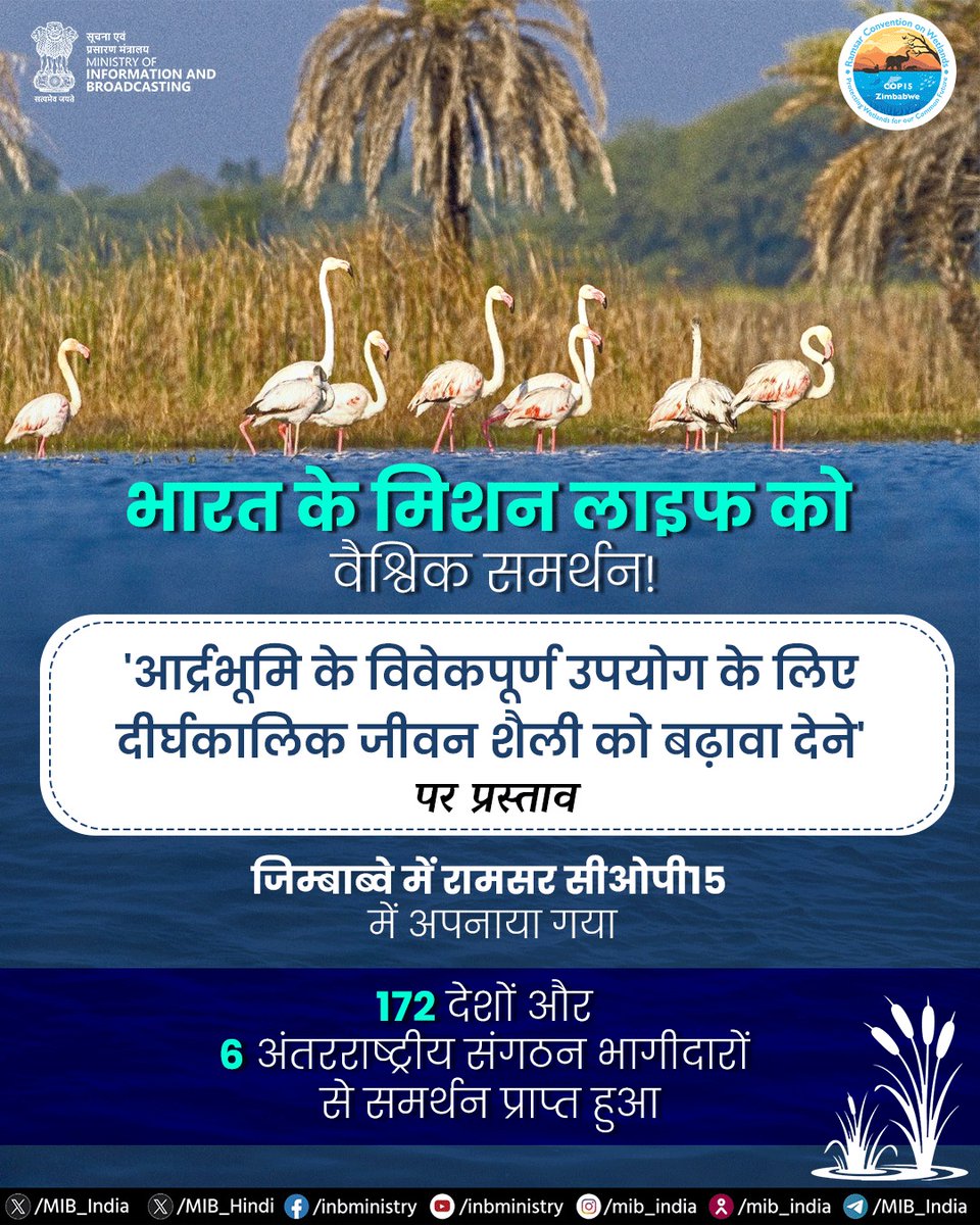 सूचना एवं प्रसारण मंत्रालय (@mib_hindi) on Twitter photo जिम्बाब्वे में रामसर सीओपी15 में 'आर्द्रभूमि के विवेकपूर्ण उपयोग के लिए दीर्घकालिक जीवन शैली को बढ़ावा देने' पर रामसर अनुबंध पक्षों के समक्ष भारत का प्रस्ताव अपनाया गया।
और पढ़ें : pib.gov.in/PressReleasePa…
<a href="/byadavbjp/">Bhupender Yadav</a> जिम्बाब्वे में रामसर सीओपी15 में 'आर्द्रभूमि के विवेकपूर्ण उपयोग के लिए दीर्घकालिक जीवन शैली को बढ़ावा देने' पर रामसर अनुबंध पक्षों के समक्ष भारत का प्रस्ताव अपनाया गया।
और पढ़ें : pib.gov.in/PressReleasePa…
<a href="/byadavbjp/">Bhupender Yadav</a>
