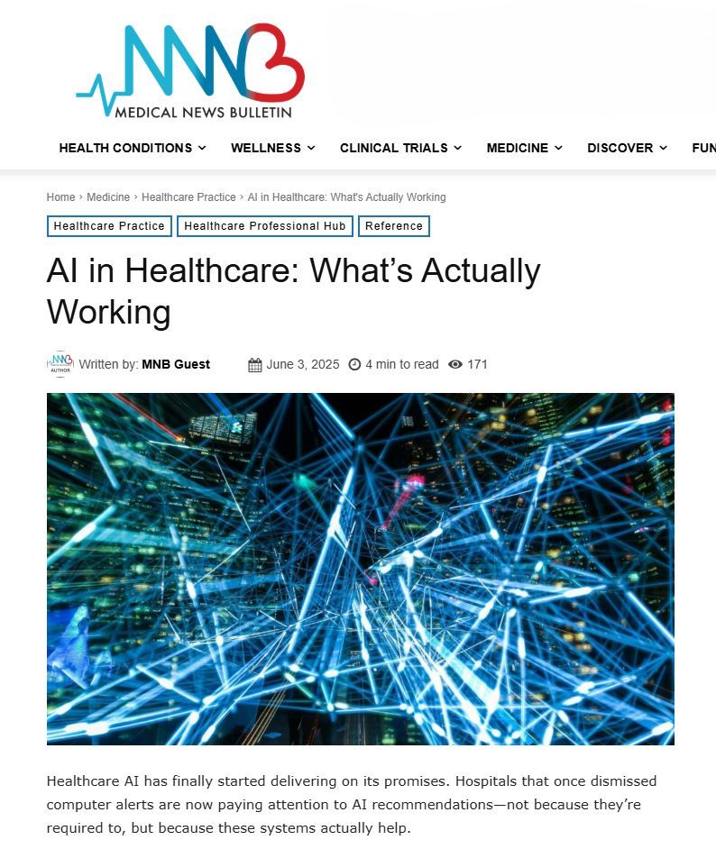 spsoft_com's tweet image. 📰 SPsoft in the spotlight!

We’re proud to be featured in Medical News Bulletin’s recent article:
“AI in Healthcare – What’s Actually Working?”
👉 Read it here medicalnewsbulletin.com/ai-in-healthca… 

#SPsoft #AIinHealthcare #DigitalHealth #HealthcareInnovation #HealthTech #MedicalAI