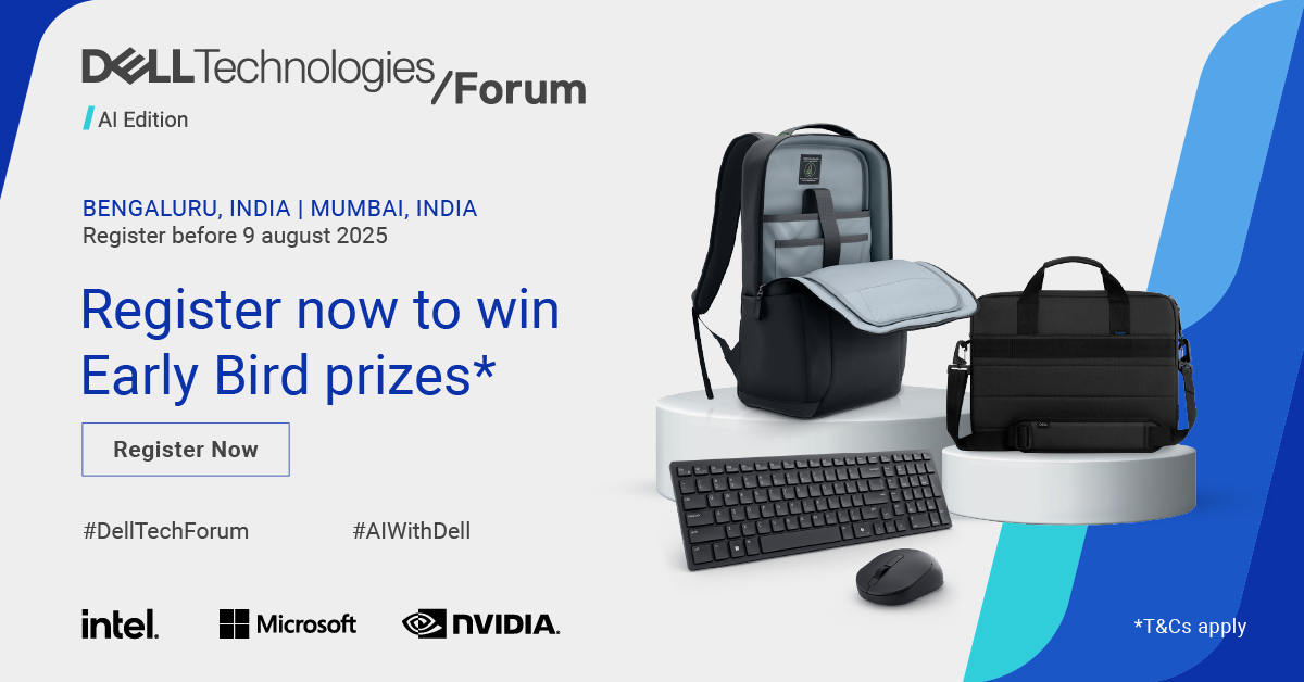 Dell_IN's tweet photo. Ready to upgrade your setup? Register by Aug 9 &amp; win big!

Dell #EcoLoop Pro Slim Backpack
Dell Silent Keyboard &amp; Mouse
Dell EcoLoop Pro Briefcase

Bengaluru: https://t.co/8FULVz7Iot

Mumbai: https://t.co/Qg891agLCB

*T&amp;Cs apply: https://t.co/yzaKlpRPaN
#DellTechForum #AIWithDell https://t.co/5bZfyQiQQ1