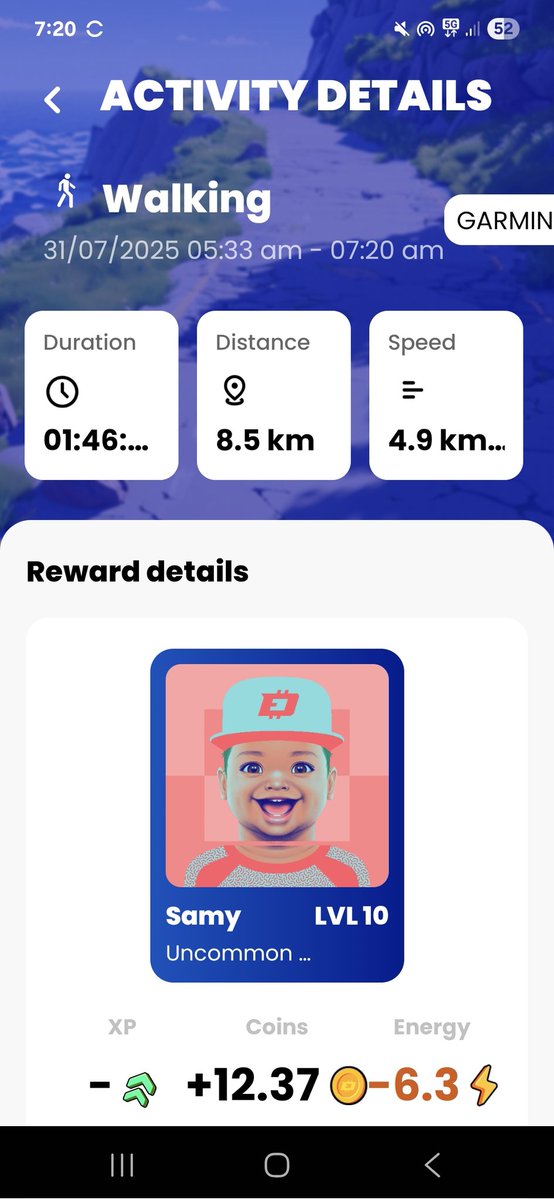 Another usual 
 walk with <a href="/DEFITofficial/">DEFIT</a>. 
Join my team by entering my Captain code in the app: 58B769F8.
Top 1% Time and 2% Distance 
Let's have fun together!
#Babyfit #Move2Earn #BabyfitFollowBabyfit