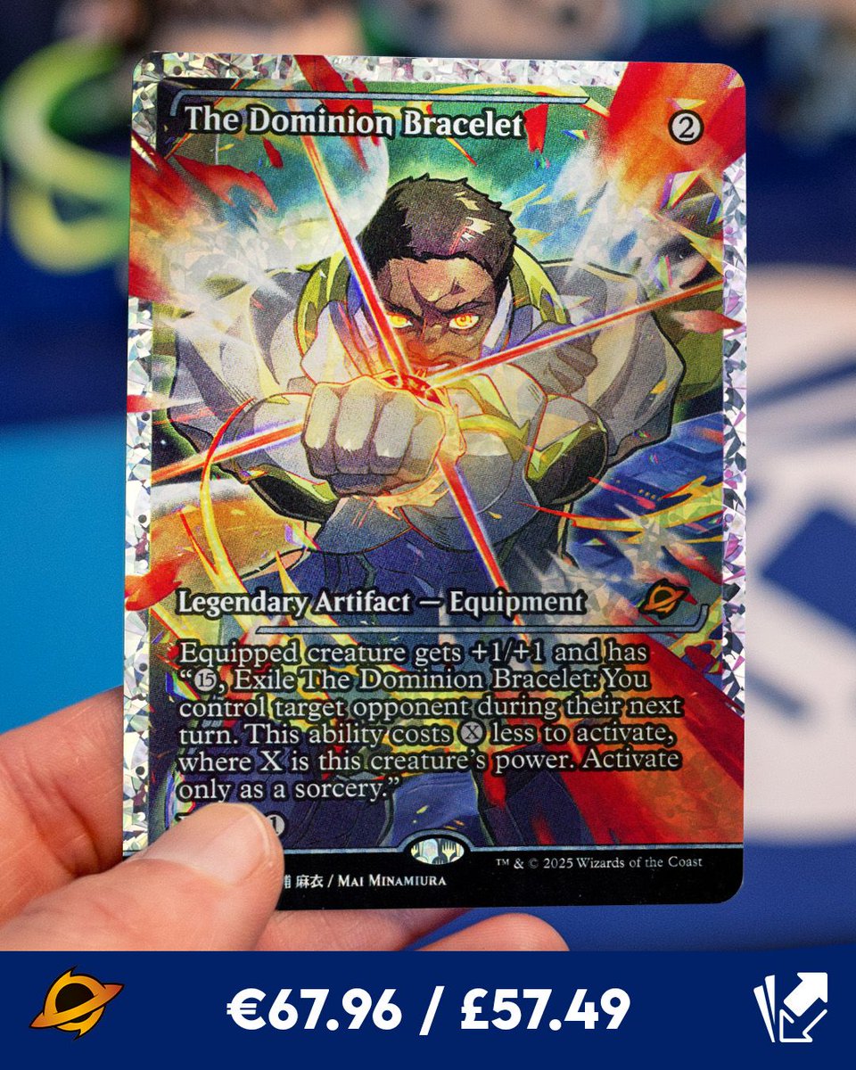 Cardmarket-Magic (@cardmarketmagic) on Twitter photo The Dominion Bracelet lets you run your opponentโs next turn ๐
Absolutely gorgeous fracture foil and anime art style ๐โจ
#MTG #EdgeOfEternities The Dominion Bracelet lets you run your opponentโs next turn ๐
Absolutely gorgeous fracture foil and anime art style ๐โจ
#MTG #EdgeOfEternities
