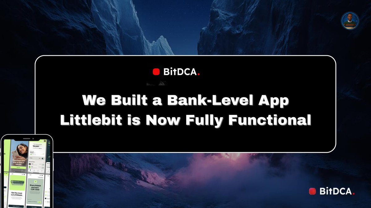 cryptobaps's tweet photo. —> What does it really take to build a bank-level app for automated Bitcoin savings?
 How do you design a system that’s simple on the surface but deeply robust underneath?
 Let me take you behind the scenes of the Littlebit journey.
After months of intense development, countless iterations, and full-team dedication, the Littlebit app is now live and fully functional.
 —> This isn’t just another crypto savings tool—it’s a system built from the ground up to be secure, scalable, and intuitive.

→ Automated Micro-Saving Mechanism Every time a user makes a card payment, the app calculates a small amount to save, deducts it automatically, and buys Bitcoin with it.
 No manual intervention. No complexity. Just seamless accumulation, integrated into everyday life.

→ Built for Scale, Designed for Trust Behind this effortless flow lies a high-performance infrastructure, developed by a 21-person team. The system is built to handle up to 20,000 users by year-end—with gradual onboarding to ensure a flawless experience.
→ Live Testing in Progress Currently, 15 early testers are using the app.
 We’re onboarding 50 more in August, with hundreds joining in September.
 Between September and October, all $BDCA token holders in the Czech Republic will gain access.

→ A Visual Experience That Competes at the Top Functionality is only half the story design matters too.
 We partnered with leading design studio TRAU and engineering firm Applifting to refine every element of the UI.
 From typography and layout to responsiveness and flow, the final design meets the highest fintech standards.

→ Localized & Ready for Market Full Czech localization is underway to provide a native experience to our first users.
 Every interaction is being fine-tuned for clarity, simplicity, and local relevance.

→ Next Stop: Germany
 In the first half of next year, we’re entering the German market. We’re finalizing a key partnership with one of Europe’s top financial advisory firms to distribute and scale Littlebit effectively.

—> So what have we built?
 A system that brings together automation, regulatory alignment, intuitive design, and real-world usability bridging the gap between traditional finance and digital assets.
This is more than an app. It’s the beginning of a smarter way to save and invest.
 We’ve laid the groundwork. The infrastructure is in place. The foundation is solid.

Look forward to it…….

 Littlebit is coming. And it’s built to last.

#BDCAcreators