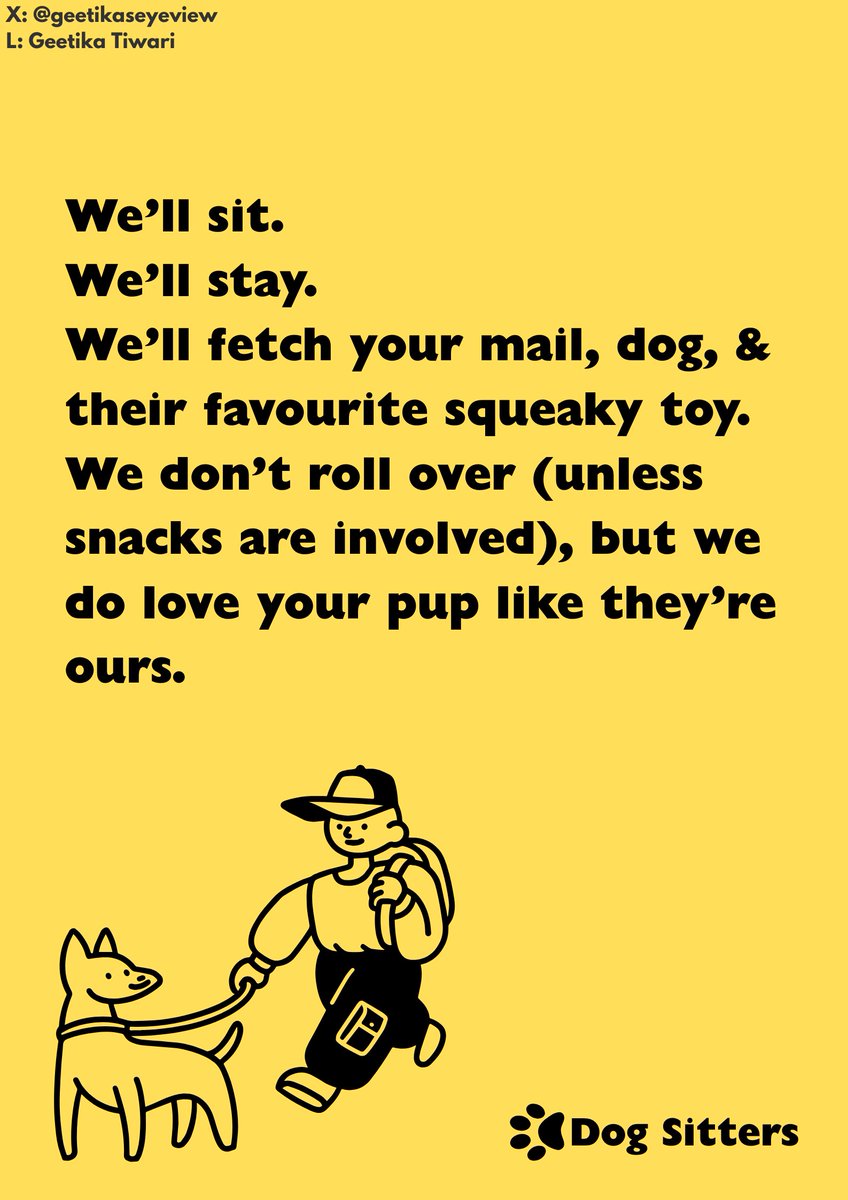 Create posters to advertise #DogSitters
<a href="/OneMinuteBriefs/">One Minute Briefs ⏱️</a>

#advertising