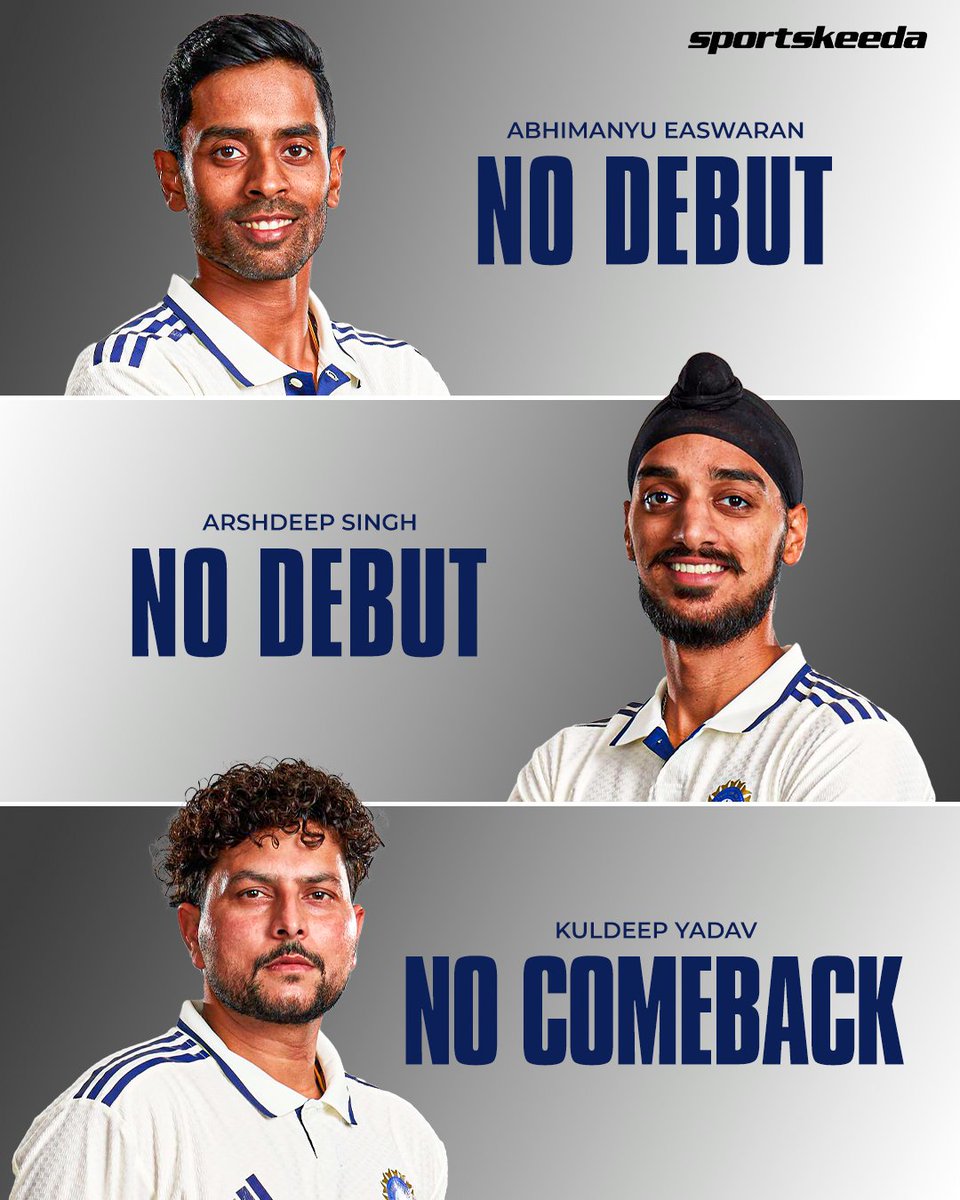 𝑮𝒐𝒕𝒕𝒂 𝒇𝒆𝒆𝒍 𝒇𝒐𝒓 𝒕𝒉𝒊𝒔 𝑰𝒏𝒅𝒊𝒂𝒏 𝒕𝒓𝒊𝒐! 🇮🇳💔

Arshdeep Singh, Abhimanyu Easwaran, and Kuldeep Yadav didn’t get a chance in the five-match Test series — their wait continues for the next opportunity! 😓

#ENGvIND #Tests #WTC #Sportskeeda