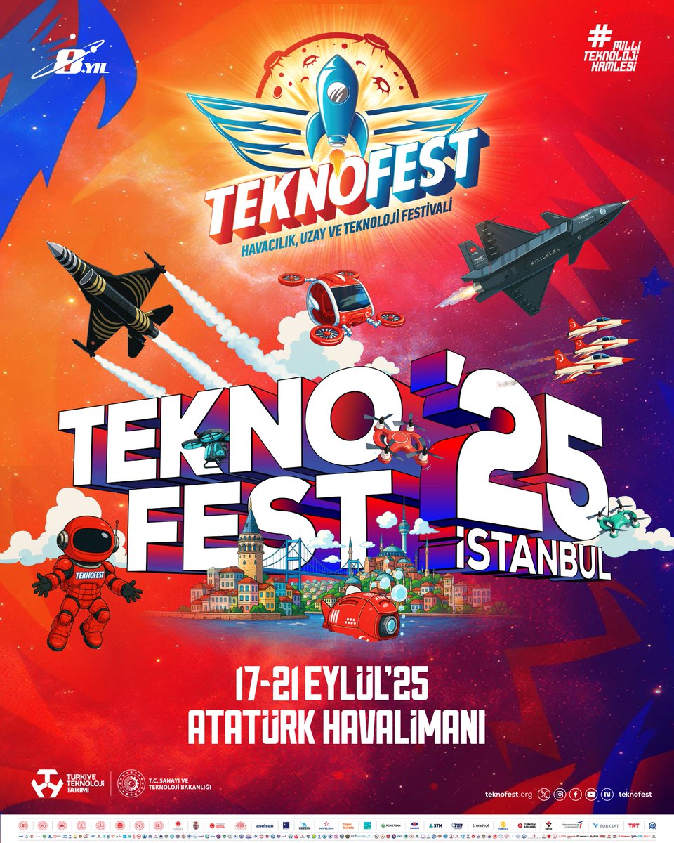Sabırsızlıkla beklediğini biliyoruz... 😉

TEKNOFEST, #SenGELECEKSİNdiye İstanbul’da! 🚀

➤ 17 - 21 Eylül ➤ Atatürk Havalimanı

👉 teknofest.org

#DSmart #DSmartGO