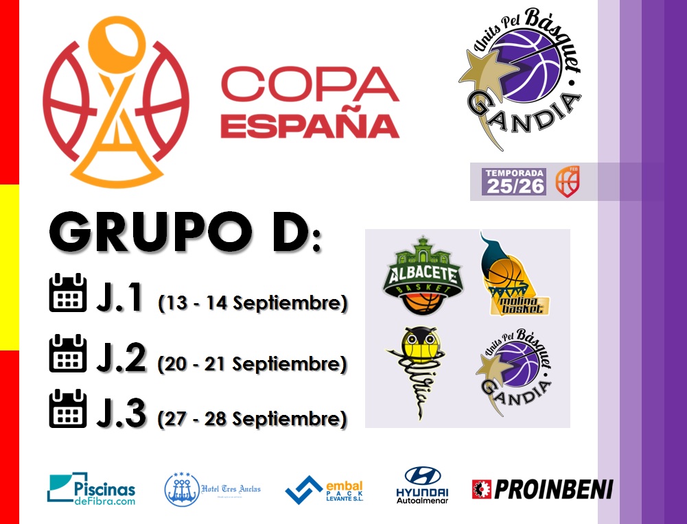 🇪🇸 𝗖𝗢𝗣𝗔 𝗗𝗘 𝗘𝗦𝗣𝗔𝗡̃𝗔 | 🏀

‼️𝗔𝗽𝘂𝗻𝘁𝗮‼️

𝗘𝘀𝘁𝗿𝗲𝗻𝗲𝗺 𝗰𝗼𝗺𝗽𝗲𝘁𝗶𝗰𝗶𝗼́.💥😍
🗓️ 𝗗𝗮𝘁𝗲𝘀 𝗱𝗲𝗹 𝗚𝗿𝘂𝗽 ❞𝗗❞

ℹ️ 𝗖𝗼𝗻𝗲𝗶𝘅 𝗹𝗮 𝗰𝗼𝗺𝗽𝗲𝘁𝗶𝗰𝗶𝗼́: n9.cl/wd37n

#UNITSCREIXEM 💜
#PROINBENI 🏗️  #EmbalpackLevante📦 #HyundaiAutoalmenar 🚘