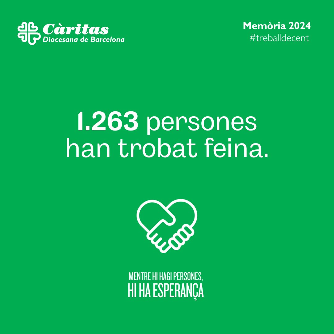 Càritas Barcelona (@caritasbcn) on Twitter photo ⚙️ La precarització del treball i la manca d'oportunitats dificulten l'accés a una feina digna i estable.
A <a href="/caritasbcn/">Càritas Barcelona</a> apostem per la formació com a eina clau per a la inserció laboral.
🔎 Vols saber com? Consulta la #memoria2024:
caritas.barcelona/memoria-2024/
#hihaesperança ⚙️ La precarització del treball i la manca d'oportunitats dificulten l'accés a una feina digna i estable.
A <a href="/caritasbcn/">Càritas Barcelona</a> apostem per la formació com a eina clau per a la inserció laboral.
🔎 Vols saber com? Consulta la #memoria2024:
caritas.barcelona/memoria-2024/
#hihaesperança