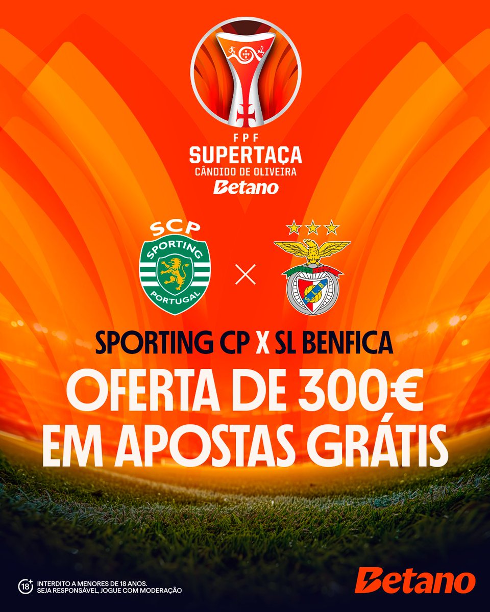 Betano Portugal 🔞 (@betano_pt) on Twitter photo Hoje é dia de Supertaça Cândido de Oliveira Betano e vamos oferecer 30 freebets de 10€ ✅
Para participares tens de:
👉 Seguir a <a href="/Betano_PT/">Betano Portugal 🔞</a>
👉 RT e Like
👉 Comentar #SupertaçaBetano
Vencedores anunciados a 01/08. Hoje é dia de Supertaça Cândido de Oliveira Betano e vamos oferecer 30 freebets de 10€ ✅
Para participares tens de:
👉 Seguir a <a href="/Betano_PT/">Betano Portugal 🔞</a>
👉 RT e Like
👉 Comentar #SupertaçaBetano
Vencedores anunciados a 01/08.