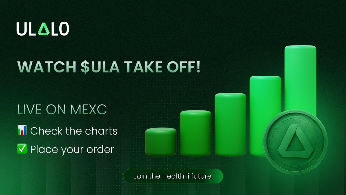 🚀 $ULA is taking off. Don’t get left behind!

$ULA is live on MEXC and the charts are lighting up! Whether you’re a seasoned trader or new to crypto, now’s the time to:

📈 See $ULA climb in real time
💸 Lock in your position early
🌐 Join a global movement that’s putting