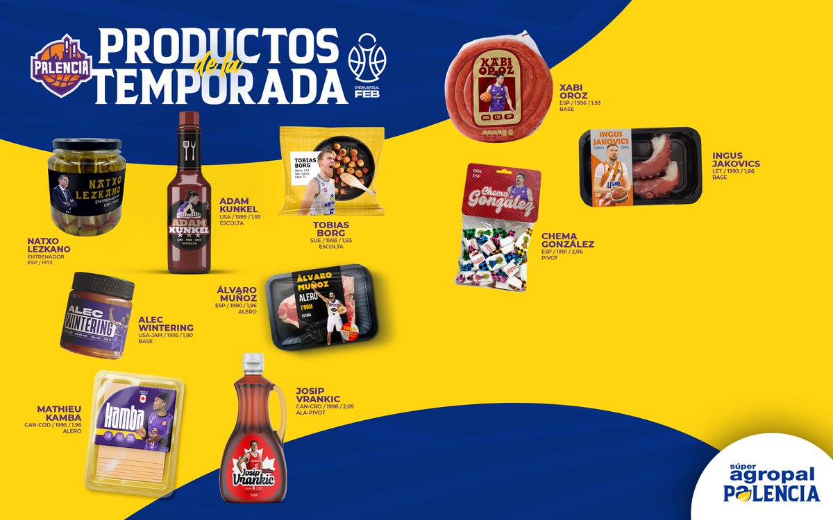 🆕🪄🎮
🇱🇻 INGUS JAKOVICS, nuevo jugador del Súper Agropal Palencia.

ℹ️ El base letón (1,86m) llega procedente de Leyma Coruña. 

🐙🛒 Producto: Pulpo. Sí, es letón, pero tras 3 temporadas en Coruña, no podíamos no meter pulpo gallego en nuestro carrito.

💜 #ProductoDeTemporada