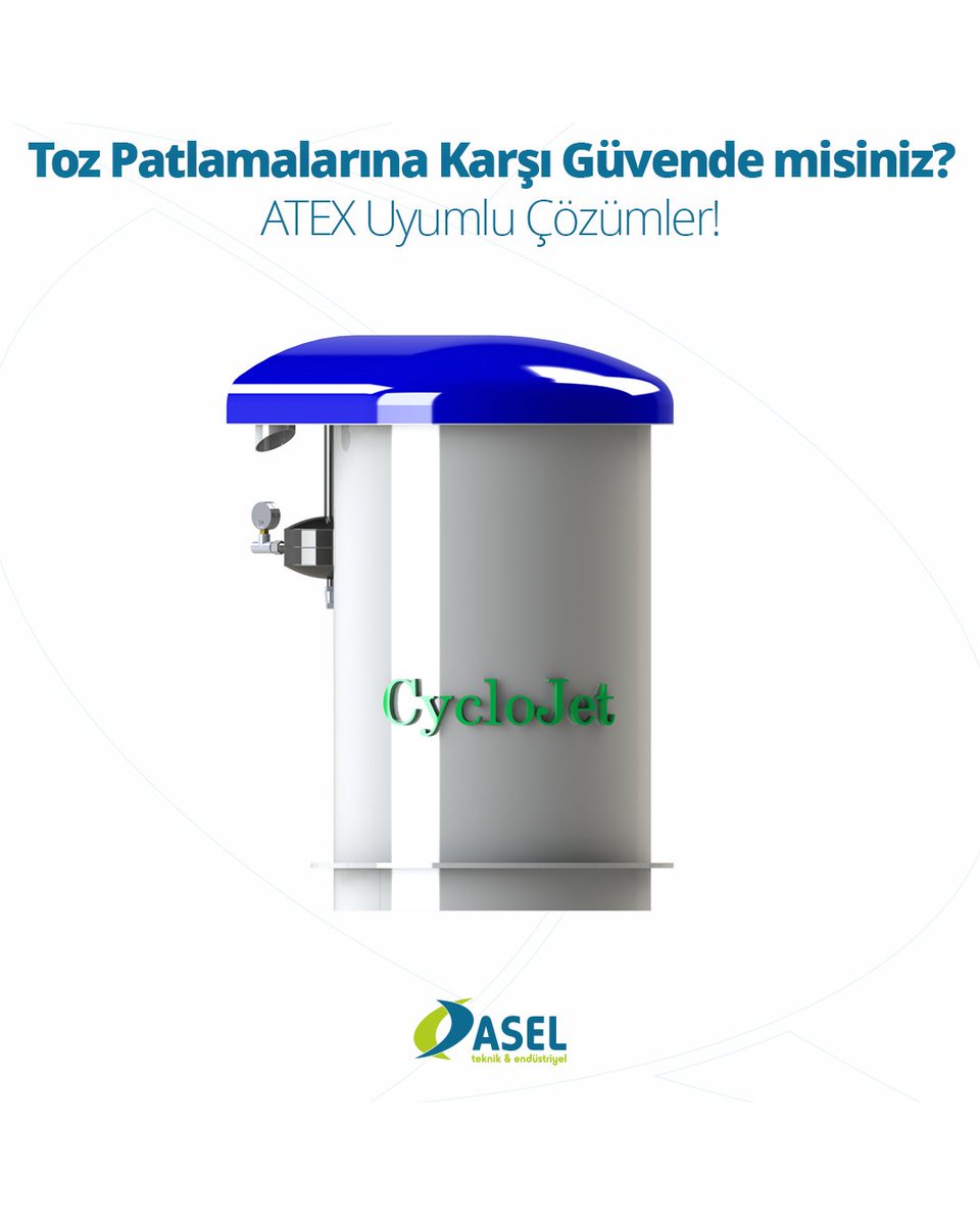 aselteknik2050's tweet image. Toz Patlamalarına Karşı Güvende misiniz? ATEX Uyumlu Çözümler!

Üretim tesisinizde her şey sorunsuz ilerliyor olabilir… 

#ExProof #ATEX #SiloFiltrasyonu #EndüstriyelGüvenlik #TozPatlaması #CycloJet #AselTeknik #SanayiGüvenliği