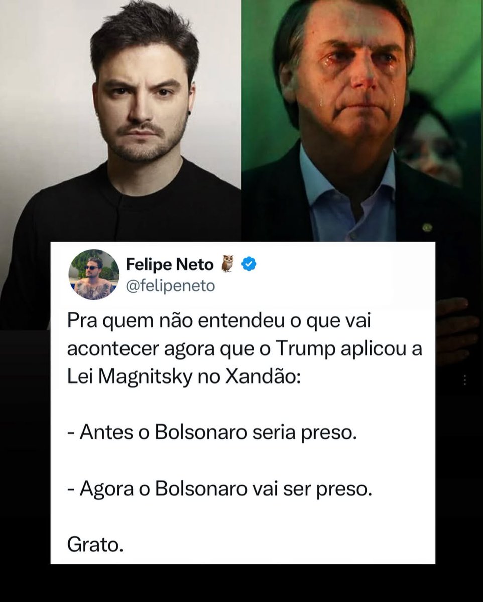 É  caso pra dizer que Felipe Neto bateu o escanteio e correu e cabececiou e gol.