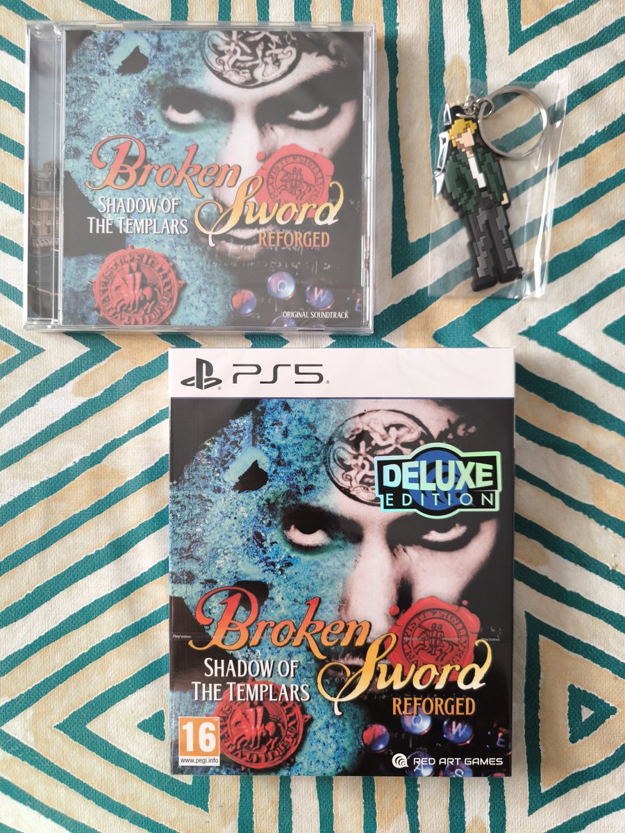 RaydenJesus's tweet image. Por fin me llegó el Broken Sword la edición Deluxe con su banda sonora 🥰 además de un llavero! El juego con su funda y manual. @RedArtGames