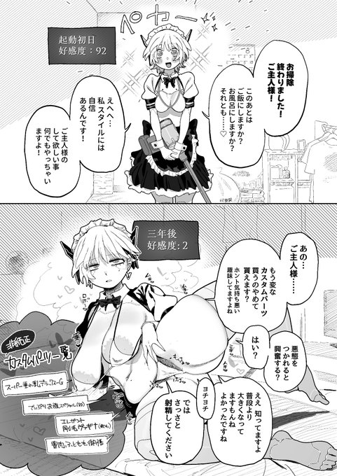 非純正エロパーツでカスタマイズし続けた結果、ご主人様を軽蔑の眼差しで見るようになったメカメイドちゃん 