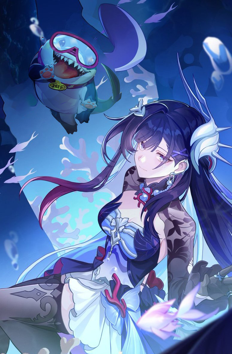 HALOVlAN's tweet image. hysilens stuns in new selfie with jeff the land shark