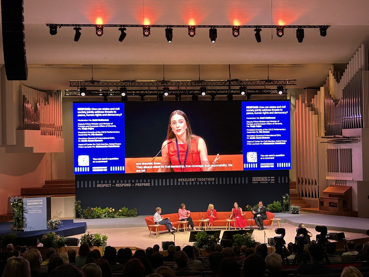 Ukrainian Mission to OSCE & UN in Vienna (@ukrinosce) on Twitter photo Proud to have Oleksandra Matviichuk <a href="/avalaina/">Oleksandra Matviichuk</a> as a key speaker of the 2nd panel discussion at the Helsinki+50 Conference
Discussed the vital role of 🇺🇦civil society in defending the Helsinki principles — freedom, human rights, and sovereignty — in the face of 🇷🇺war of aggression Proud to have Oleksandra Matviichuk <a href="/avalaina/">Oleksandra Matviichuk</a> as a key speaker of the 2nd panel discussion at the Helsinki+50 Conference
Discussed the vital role of 🇺🇦civil society in defending the Helsinki principles — freedom, human rights, and sovereignty — in the face of 🇷🇺war of aggression