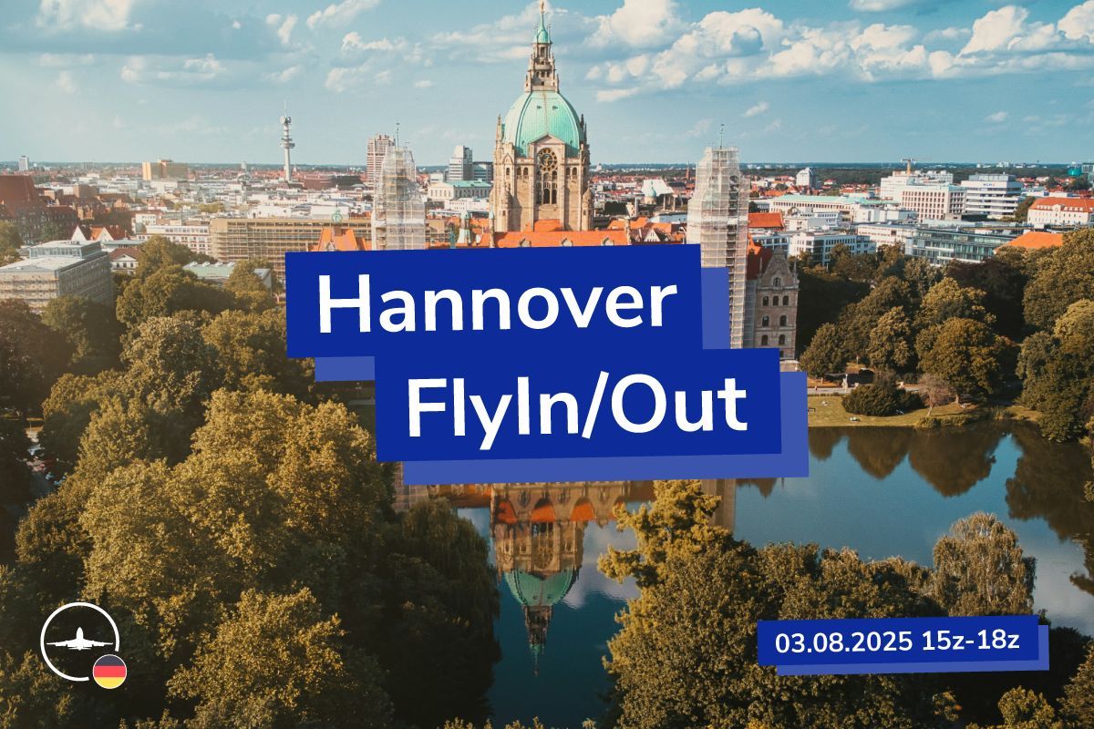 Am 03. August von 15z bis 18z laden wir euch herzlich zu unserem FlyIn/Out am Flughafen Hannover (EDDV) ein! Ob IFR in die große weite Welt oder VFR mit Sicht auf die Center-Landebahn: Hannover bietet für jeden Piloten das passende Setup! 😍 Wir freuen uns auf deinen Besuch!