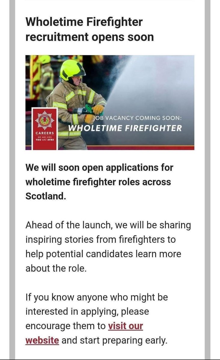 Interested in becoming a Firefighter 👨‍🚒

Check out our website for all information on the role 👇🏼

firescotland.gov.uk/careers/wholet…

Once live, jobs will be posted on myjobscotland.gov.uk