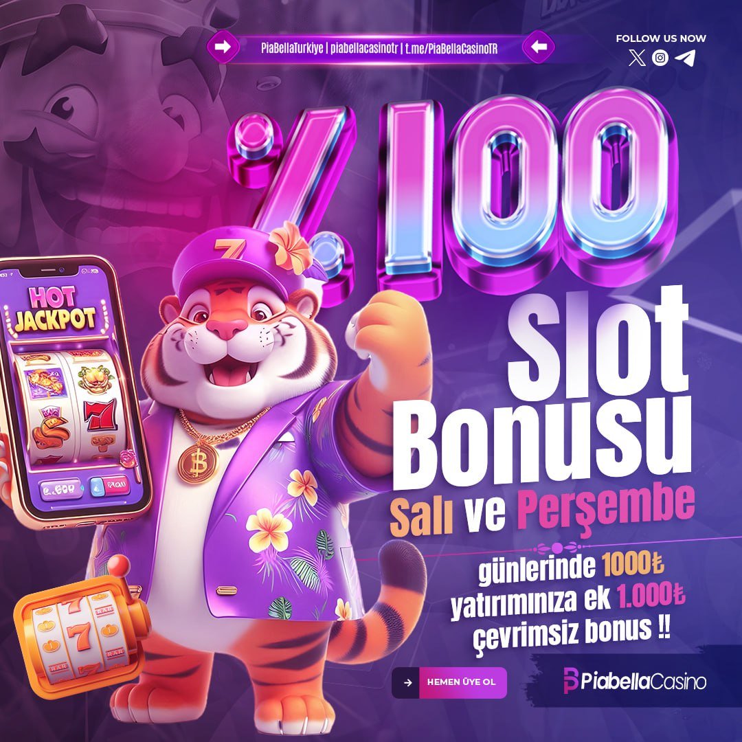 %100 Çevrimsiz Slot Bonusu #PiaBellaCasino'da ! 

➡️ Her Salı ve Perşembe Günlerine Özel Slot Bonusunuzu Talep Etmeyi Unutmayın !

✔️ PiabellaCasino 'nun Avantajlı Dünyasına Sende Katıl !

💎 Işık Hızında Çekim işlemleri ve daha fazlası !