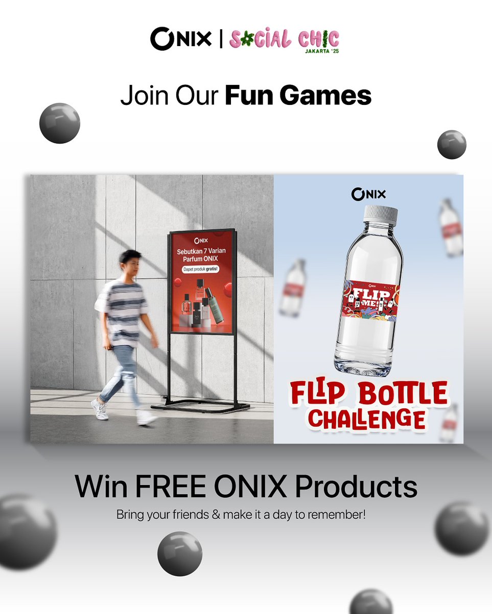 onix_indonesia's tweet photo. ‼️GIVE AWAY ALERT‼️ 

Give away 2 product Onix Show Off 
Special concert and Pop Up Booth Onix at Social Chic!  

Caranya gampang ajaa:  

1. Follow akun @onix_indonesia
2. Like dan retweet postingan  
3. Like dan retweet postingan di bawah

Goodluck, Nix! nanti Niki umumin hari senin ya!🕺

#Giveaway #zonauang️ #zonabu