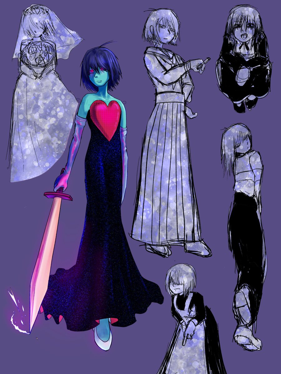 #DELTARUNE #krisdreemurr
かっこいい子には長スカートをたくさん穿かせましょう