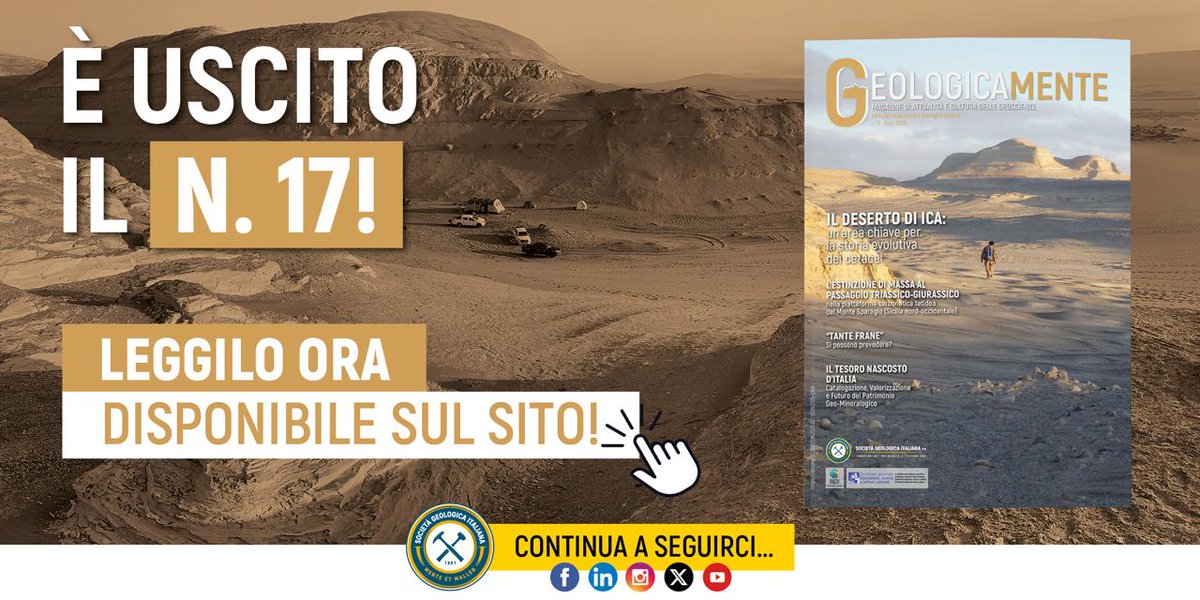 📢 Il n. 17 di Geologicamente è disponibile online. Buona lettura!
🔗 geologicamente.it