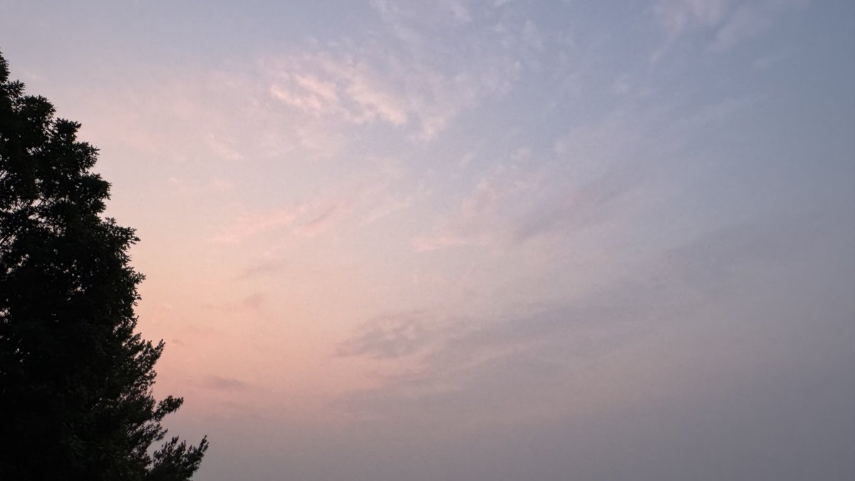 Just a tinge of pink in this morning’s sky. Air quality is once again unhealthy for sensitive people. Will the skies ever clear? Massive forest fires up north are the culprit. A metaphor for how we all affect our neighbors. Just be the best version of us we can be. Love to y’all.
