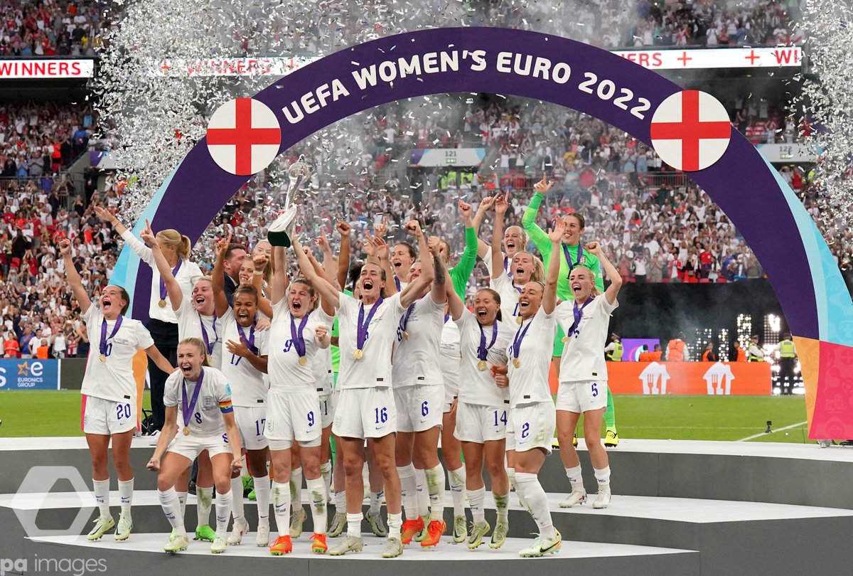 #OTD 2022: <a href="/Lionesses/">Lionesses</a>  triumphed in the European Championship final, defeating Germany 2-1 after extra-time at Wembley, claiming the first major trophy in the team's history and the first for an England side since the men's 1966 World Cup success

📷: <a href="/BradyBoxBrownie/">Jonathan Brady</a>