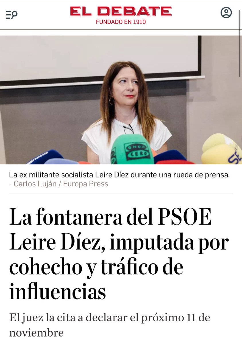 Otra socialista más, esta miembro de las cloacas del sanchismo, imputada.

Leire Díez tendrá que explicar todos sus tejemanejes y ofrecimientos de ayuda que ofreció a imputados a cambio de información contra jueces y guardias civiles ante el juez. 

Otro hilo más del que tirar