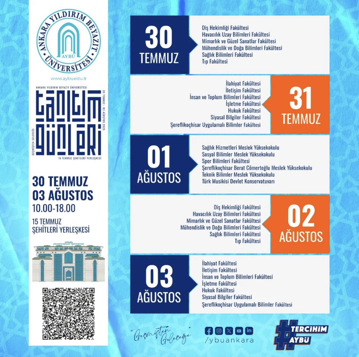 AYBÜ Beslenme ve Diyetetik ailesi olarak Etlik 15 Temmuz Şehitleri yerleşkesinde tanıtım günlerine hepinizi bekliyoruz!!! <a href="/ybuankara/">Ankara Yıldırım Beyazıt Üniversitesi</a> <a href="/acengizkoseoglu/">Ali Cengiz Köseoğlu</a> <a href="/emrahakbas/">Emrah Akbaş</a> <a href="/AYBU_SAGBILFAK/">AYBÜ SAĞLIK BİLİMLERİ FAKÜLTESİ</a>