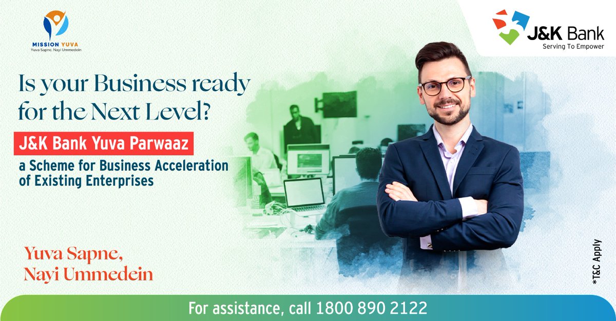 You’ve built your business. Now it’s time to grow it.

J&amp;K Bank is here to back your dreams and support your Business Growth.

Registered as Micro &amp; Small enterprises, you can now access funding for your projects costing above ₹10 lac up to ₹ 25 Crore, with following benefits: