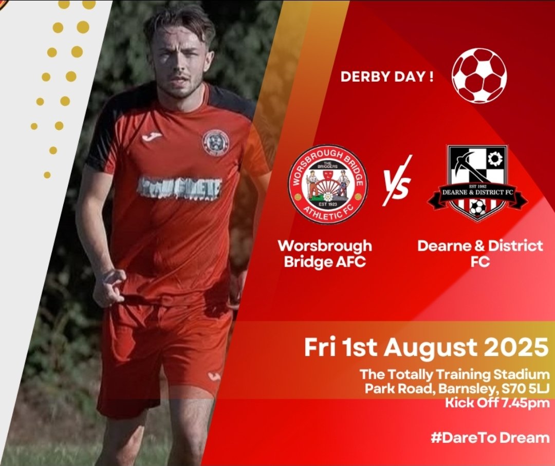 We have a quick turn round as we welcome <a href="/DearneDistrict/">Dearne & District FC</a> to The Totally Training Stadium for Friday Night Football.

It's a local derby &amp; both teams will be looking to get 3 points on the board in their 3rd game of the week.

Don't miss it !