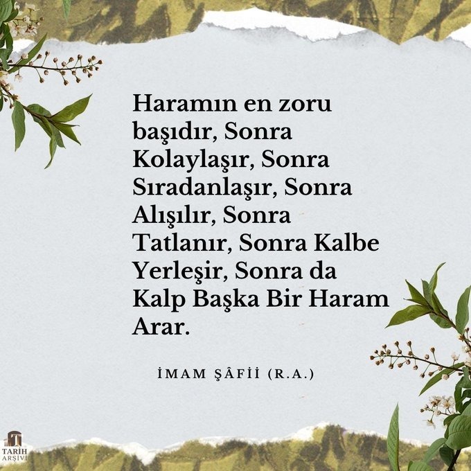 tariharsivi's tweet photo. İmam-ı Şafi Hazretleri haramı ne güzel tarif etmiş https://t.co/58OrC3r5hX