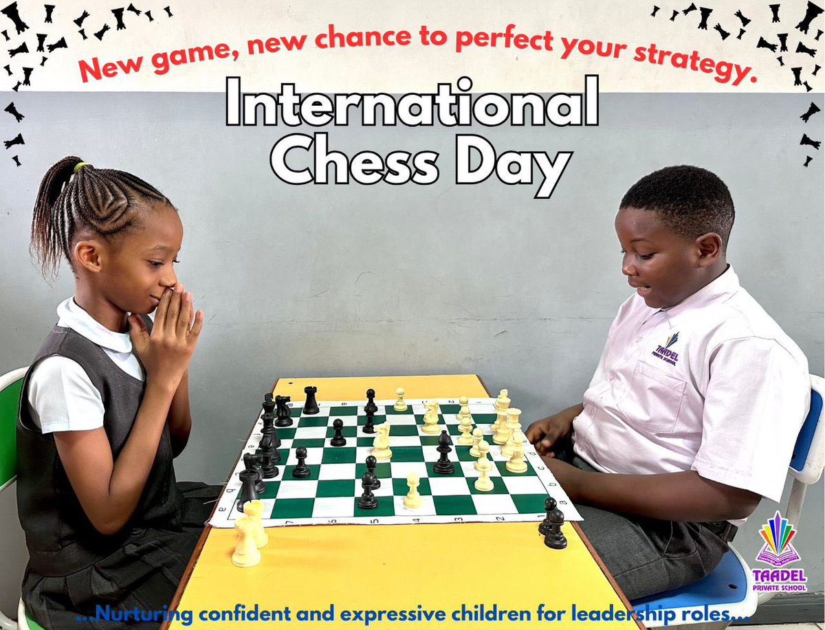 taadelschool's tweet image. Checkmate! 
Happy International Chess Day!
Let&apos;s celebrate the game of strategy and skill!

#InternationalChessDay
#ChessLove #BrainPower #taadelprivateschool #bestschoolinokota