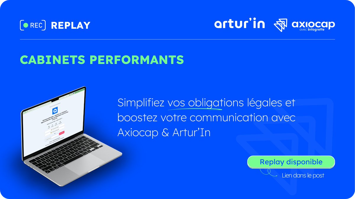 🎥 Le replay du webinaire Artur’In x Axiocap est disponible → bit.ly/44WA6VC