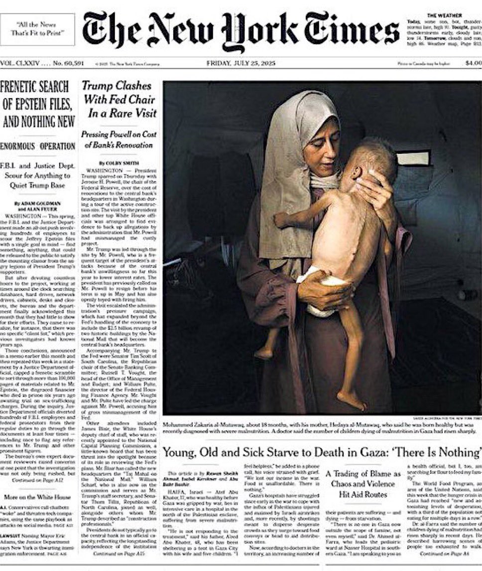 Els mitjans occidentals han mostrat nens amb greus malalties congènites, fent-les passar per desnutrició i fam. El NYT ho ha reconegut.

El que no expliquen és que la taxa d’aquestes malalties -p. ex. neuromusculars- és molt alta Gaza a causa dels matrimonis consanguinis, el 40%.