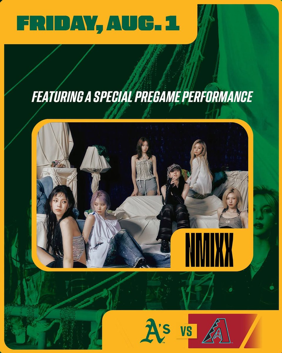 NMIXX in the house 🎤
한국시간으로 8월 2일, K-POP 걸그룹 NMIXX가 센터필드에서 경기 시작 전 공연을 펼칠 예정입니다!
야구장에서 함께 신나는 무대를 즐겨봐요🤩
<a href="/NMIXX_official/">NMIXX</a>