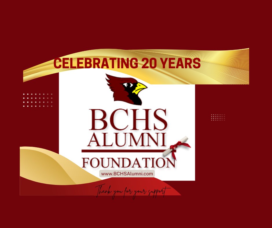 BCHSAlumni's tweet photo. 20 Years and still going strong with your help! The official website for Bridge City Alumni celebrates keeping memories going, friendships close, and provides a unique community just for Graduates of Bridge City High School!  Annual expenses are now due, and starting Monday, we'll open links for you to get involved.
#cardinalsforever