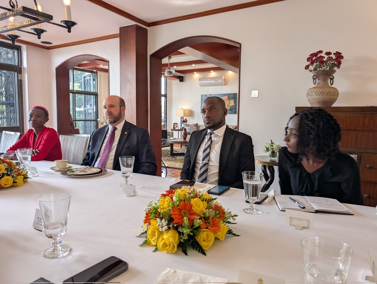 AmChamUganda's tweet photo. Our new Board of Directors, led by President @AraptaSarah, had a productive breakfast meeting today with U.S Ambassador William W. Popp, who graciously hosted us at his residence. 

We discussed exciting strategies to strengthen US-Uganda business relations.

#AmChamUg
#AmbPopp https://t.co/41edGuS8Mt