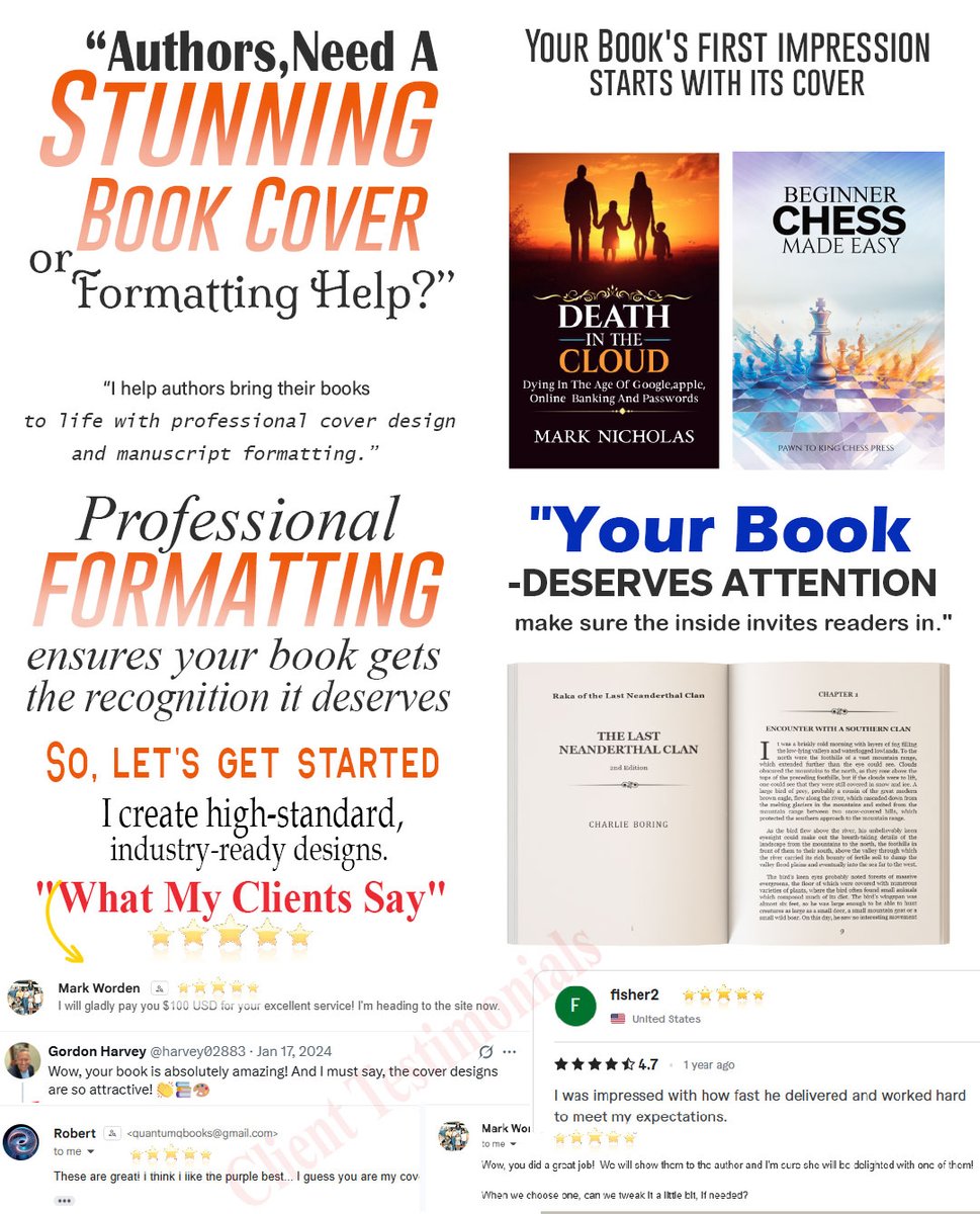 Kdpexpert2's tweet image. Ready to Transform Your Book into a Best Seller?
Our mission? To make your words look as good as they sound, create visually stunning books that captivate readers and drive sales.
#bookreviews #BookTwitter #AuthorCommunity #book cover #Art