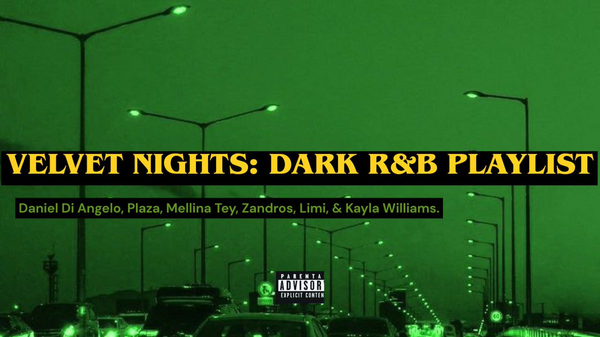 'Velvet Nights' out now. 

Featured artists:
🎤 Daniel Di Angelo
🎤 PLAZA
🎤 Mellina Tey
🎤 Zandros
🎤 Limi
🎤 Kayla Williams

🎼 Dark R&amp;B
