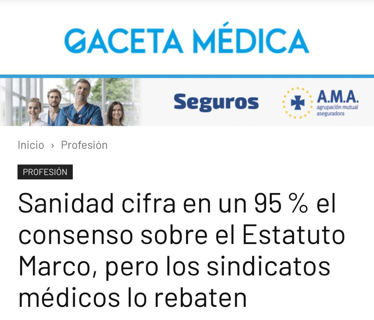 Bueno, bueno, pues ya nos han aclarado el peso del colectivo médico en la Sanidad Pública.🤔
Somos el 5%. 
Pocos médicos para tanta demanda y tanta oferta 

<a href="/cesm_sindicatos/">CESM</a> <a href="/vicentematas/">Vicente Matas</a> <a href="/DrMiguelLazaro/">Miguel Lázaro</a> <a href="/NoAnteProyecto/">ESTATUTO MEDICO YA</a> <a href="/mariajocesm/">María José García Mateos</a> <a href="/CESM_CV/">SindicatoMedico_CESM-CV</a> <a href="/SIMEX_CESM_1/">SIMEX_CESM Sindicato Médico de Extremadura</a> <a href="/CESM_CYL/">CESMCYL</a> <a href="/SimebalCesm/">SIMEBAL | #NoAlEstatutoMarco</a>