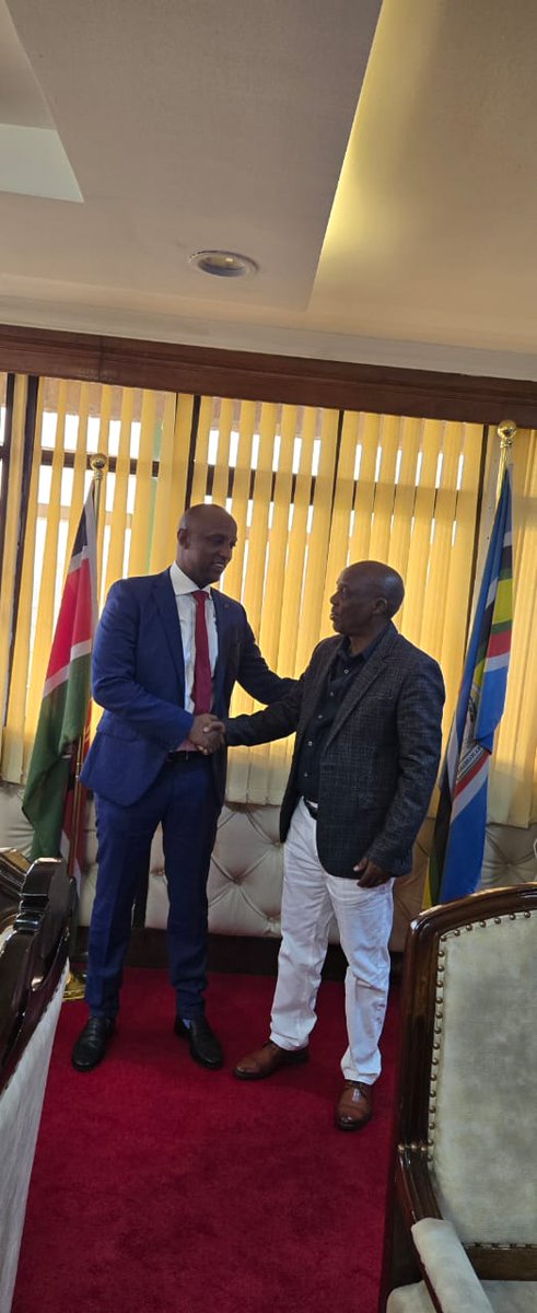 I had a productive meeting with @DrRonohPaul, Principal Secretary for Crop Production, at his office in Kilimo House. We discussed the establishment of boreholes to support a proposed feedlot project, which is an important step toward boosting agricultural productivity and