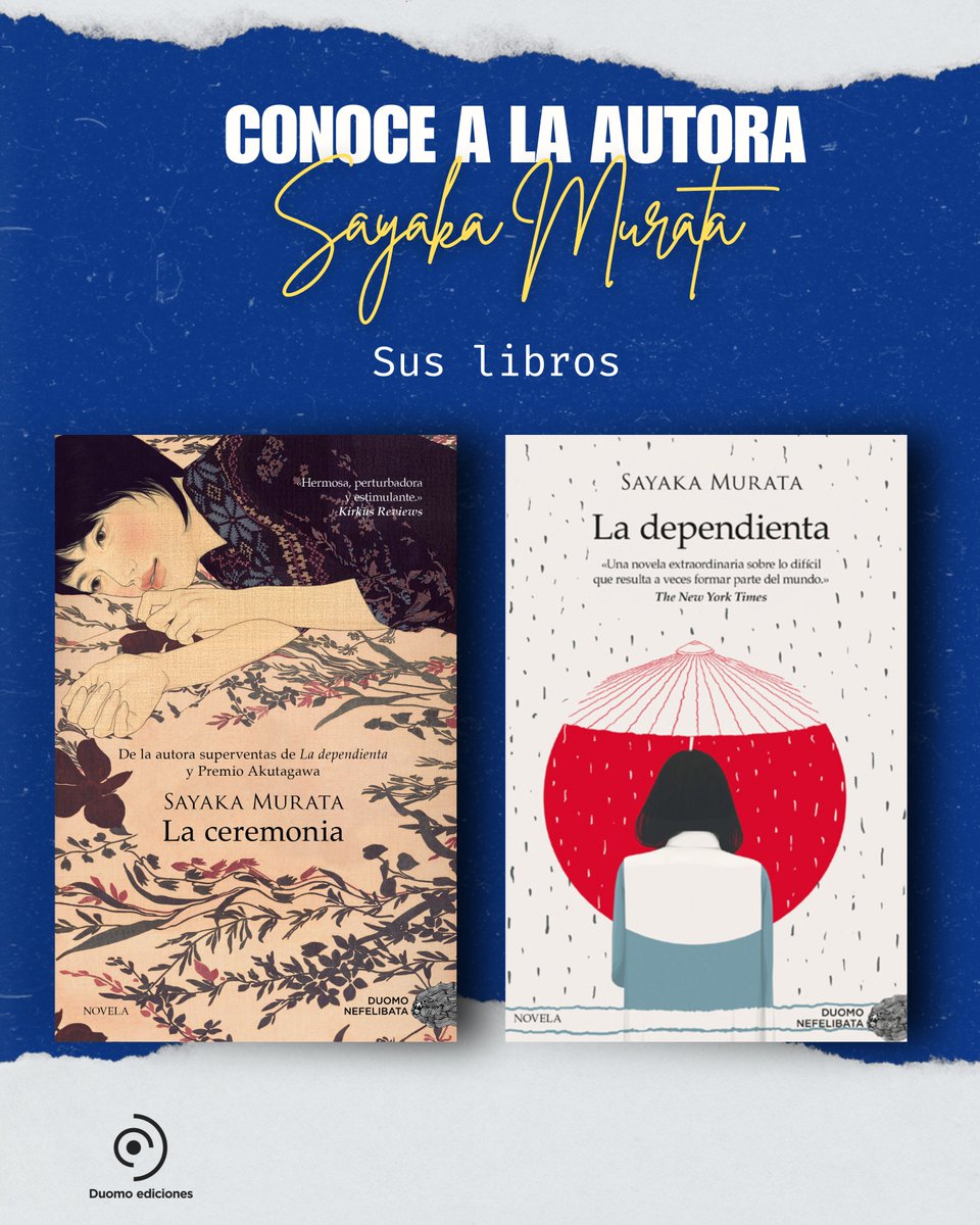 Duomo ediciones (@duomo_ed) on Twitter photo ¿Todavía no has leído a Sayaka Murata?  Es hora de descubrir sus libros y entrar en su universo  📚📖
   Ganadora del prestigioso Premio Akutagawa y una de las voces contemporáneas más interesantes de Japón, Sayaka Murata ya ha conquistado a miles de lectores. ¿Todavía no has leído a Sayaka Murata?  Es hora de descubrir sus libros y entrar en su universo  📚📖
   Ganadora del prestigioso Premio Akutagawa y una de las voces contemporáneas más interesantes de Japón, Sayaka Murata ya ha conquistado a miles de lectores.
