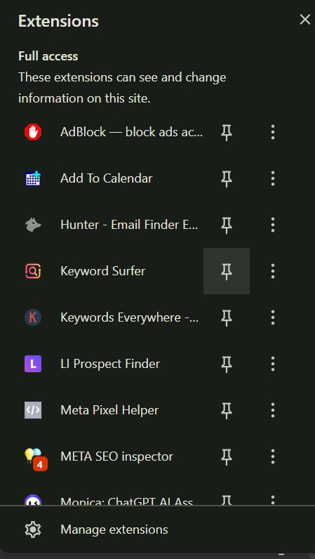 TheOnlyLSI's tweet photo. Starting to clear my current work laptop bit by bit, and thought someone here might need this stack of chrome extensions especially for SEO.

The last slide is how your chrome looks like for every search and it makes it easy to do your SEO research https://t.co/wuDejNrTw2